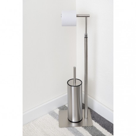 Держатель для туалетной бумаги с ершиком iver, матовый хром