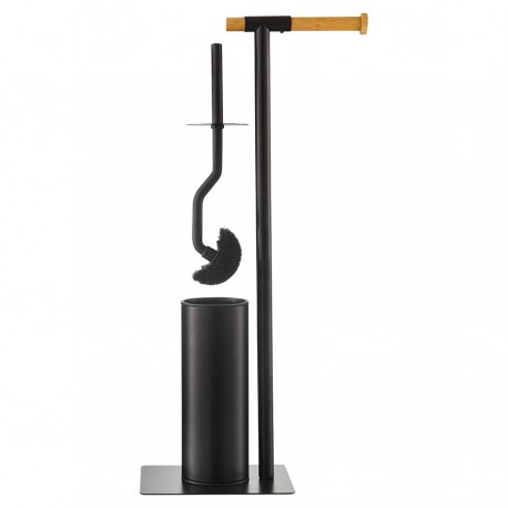Держатель для туалетной бумаги с ершиком mats, черный