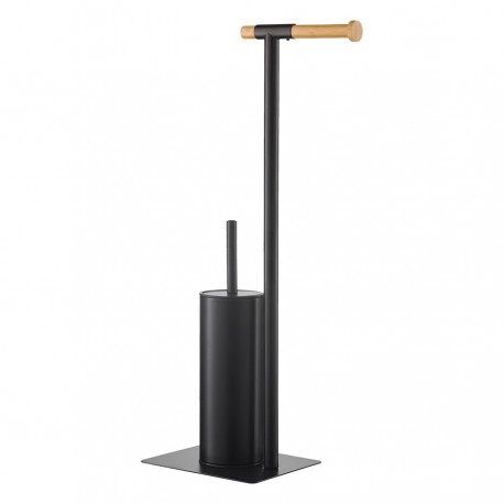 Держатель для туалетной бумаги с ершиком mats, черный