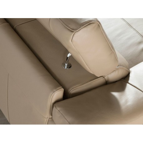 Угловой диван с реклайнером 5320-L кожаный бежевый