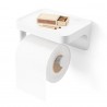 Держатель для туалетной бумаги с полкой flex adhesive, белый