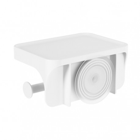 Держатель для туалетной бумаги с полкой flex adhesive, белый