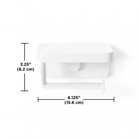 Держатель для туалетной бумаги с полкой flex adhesive, белый