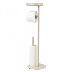 Держатель для туалетной бумаги с полочкой slim, светло-серый