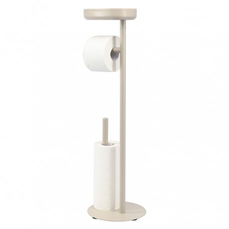 Держатель для туалетной бумаги с полочкой slim, светло-серый
