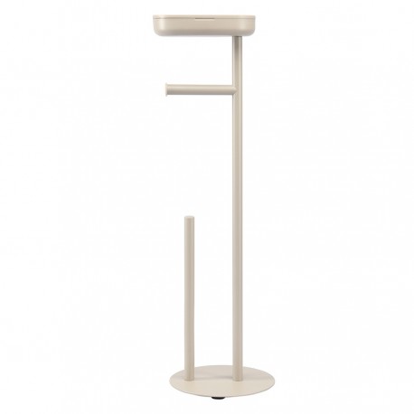 Держатель для туалетной бумаги с полочкой slim, светло-серый