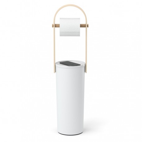 Держатель-органайзер для туалетной бумаги bellwood, белый/натуральное дерево