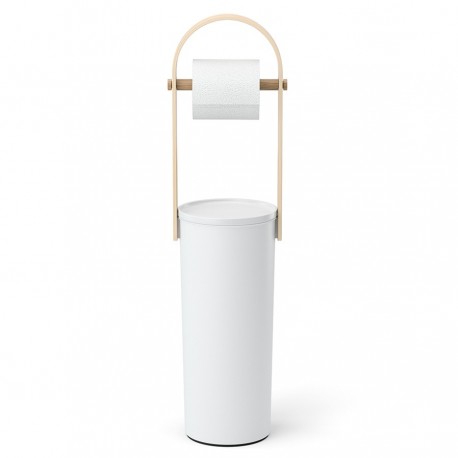 Держатель-органайзер для туалетной бумаги bellwood, белый/натуральное дерево