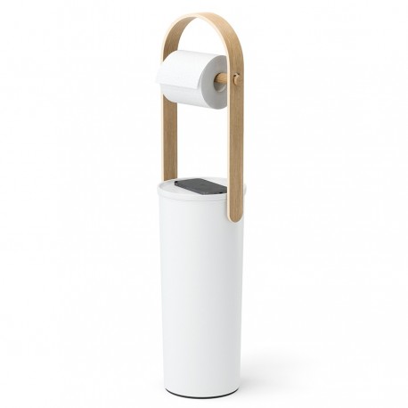 Держатель-органайзер для туалетной бумаги bellwood, белый/натуральное дерево