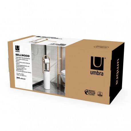 Держатель-органайзер для туалетной бумаги bellwood, белый/натуральное дерево