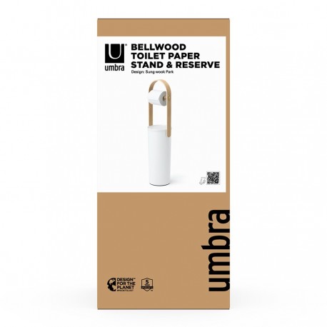 Держатель-органайзер для туалетной бумаги bellwood, белый/натуральное дерево