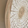 Настенная панель Mely из массива дерева альбиция белая Ø 50 см
