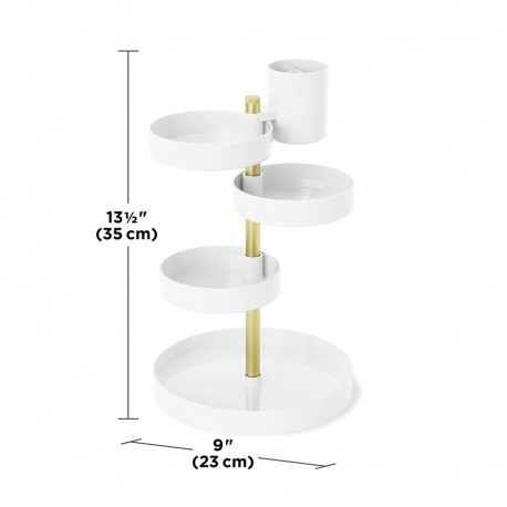 Органайзер настольный pirouette, белый/латунь